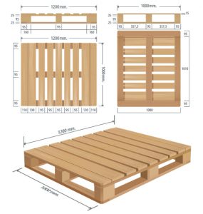 ابعاد پالت چوبی به صورت استاندارد